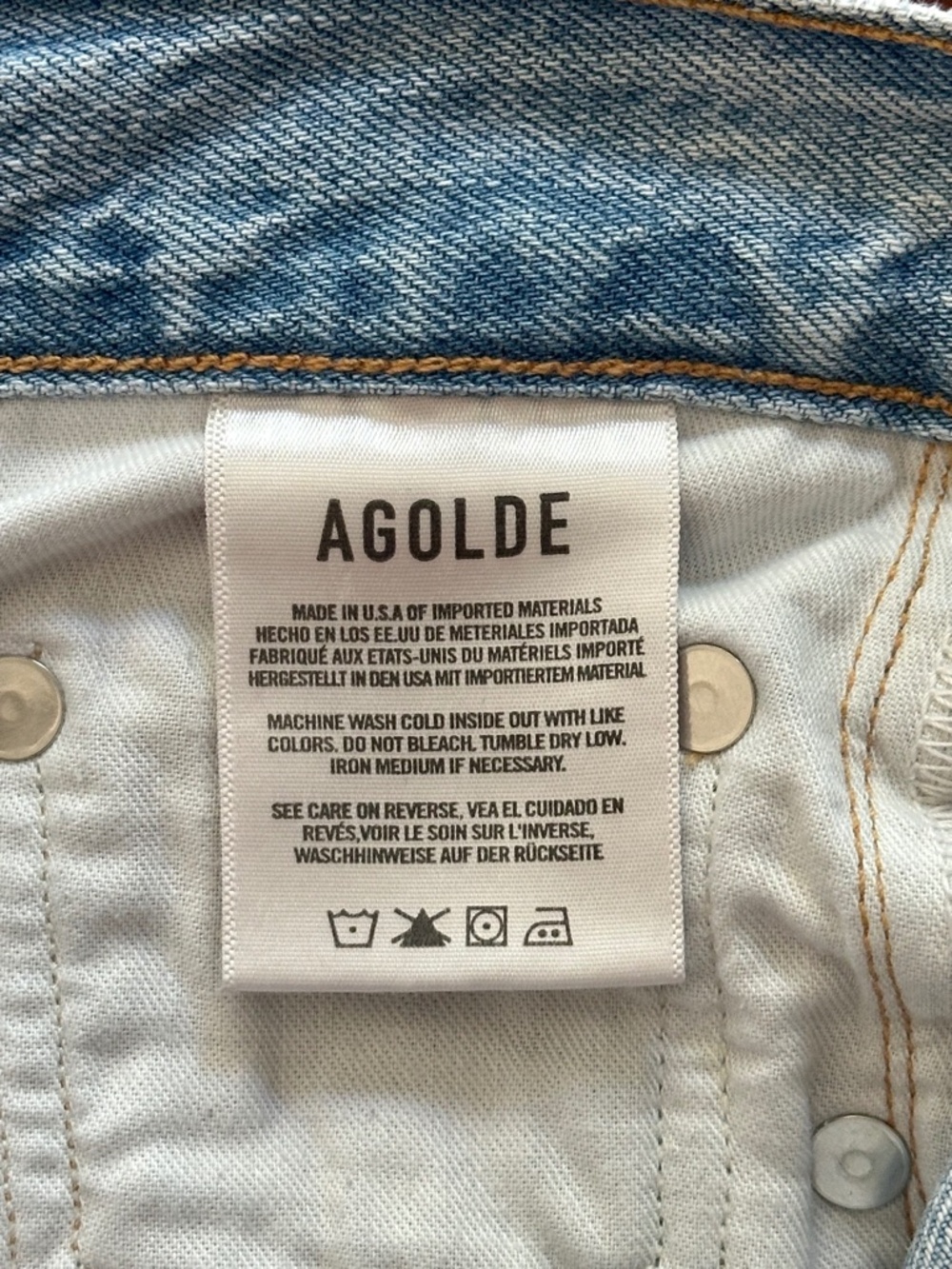 AGOLDE Criss Cross Upsized Jean Suburbia Light Wash Blue Women’s Size 24 - Picture 12 of 15